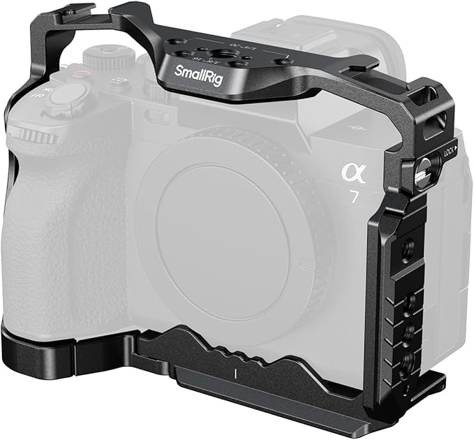 SmallRig HawkLock Quick Release Full Cage for Sony Alpha 7R V/Alpha 7 IV/Alpha 7S III/Alpha 1 / Alpha 7R IV/Alpha 7 V, Built-in Quick Release Plate for Arca, Cold Shoes (Upgraded Version)