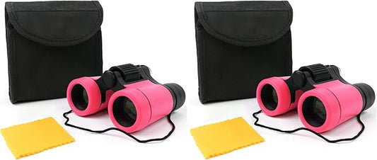 Scotamalone Kids Binoculars Shock Proof Toy Binoculars Set for Age 3-12 Years Old Boys Girls Bird Watching Educational Learning Hunting Hiking Birthday Presents (Pack of 2)