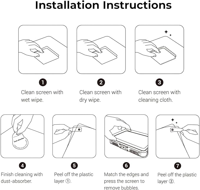 SMALLRIG 3 Pack Screen Protector, Tempered Glass Screen Protector for DJI Osmo Nano, Ultra-thin and Hardness with Cleaning Tool and Filter Cloth