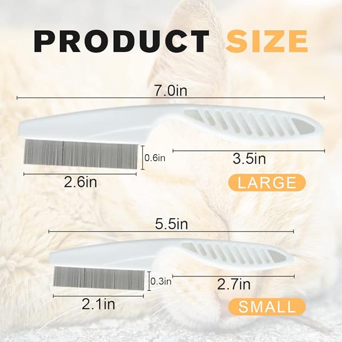 Dog Comb 2 Pack, 2026 New Professional Pet Eye Comb and Grooming Comb Set, Stainless Steel Fine Tooth Tear Stain Remover for Cats and Dogs, Pet Comb for Tangles Knots Loose Fur (Blue)