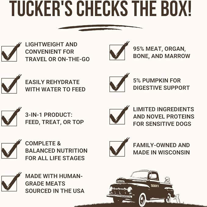 Tucker's Raw Frozen Freeze Dried Raw Dog Food, Salmon & Pumpkin Formula 12oz