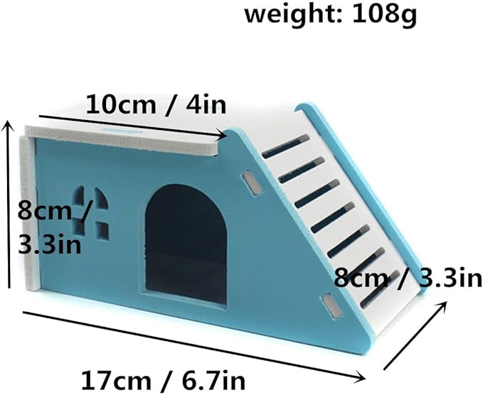 Hamster House Wood Bridge Climb Kit and Exercise Wheel Jogging Running Silent Spinner Flying Saucer Pet Syrian Rat Gerbil Guinea Pig Chipmunk Mouse Parakeet Small Animals