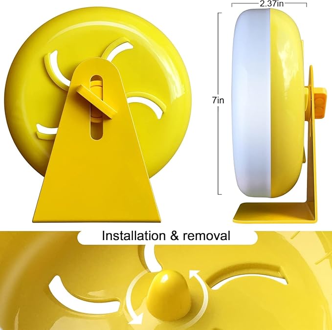 Hamster Toys Silent Wheel Quiet Exercise Exercise Toys Spinner for Gerbil Rat Mouse Mice Dwarf Hamster Adjustable Stand Silent Hamster Wheel (Yellow)