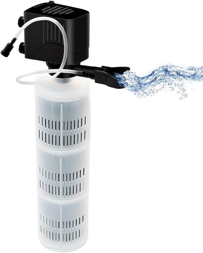 Aquarium Filter Fish Tank Filter, Submersible Aquarium Filter - Aquarium Filter for 55 Gallon 75 Gallon Fish Tank, 40 to 150 Gallon, Internal Filter for Aquarium with 3 Stages Filter Media