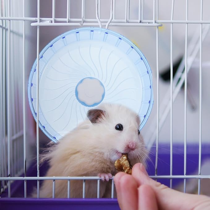 MERRYHAPY Silent Hamster Wheel 5.51In Running Wheel for Small Pets Hamster Guinea Pig Gerbil Chinchilla Cage Toy with Low Noise Design