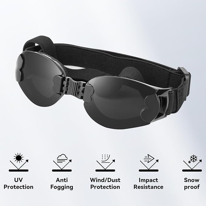 Dog Goggles Large Breeds, UV Protection Dog Sunglasses, Outdoor Activities Hiking/Camping Windproof Adjustable Doggy Glasses for Medium to Large Pet Eyewear