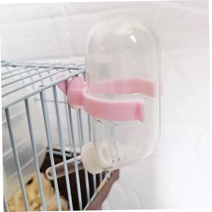 4Pcs Hamster Water Bottle for Glass Tank, No-Drip 60ml Rabbit Water Bottle, Auto Feeder Hanging Plastic Guinea Pig with Buckle for Cages, Crates