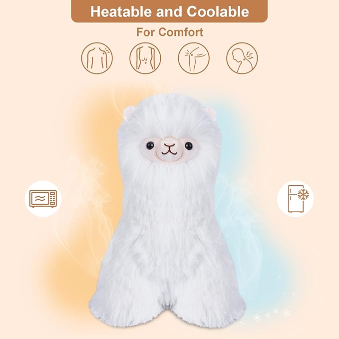 SuzziPals Llama Stuffed Animals, Microwavable Heating Pads Plushies for Soothing & Relaxation, Stuffed Alpaca Plush Toys for Stress Relief, Cuddly Lavender Scented Stuffed Doll for Kids, Llama Gifts