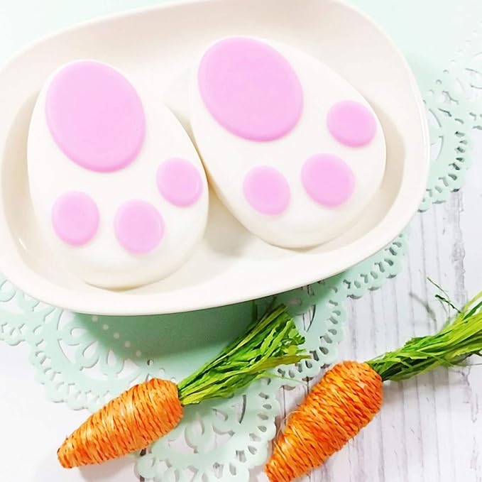 Easter Bunny Paw Print Glycerin Soap. Basket Stuffers for Girls Boys Rabbit Footprint