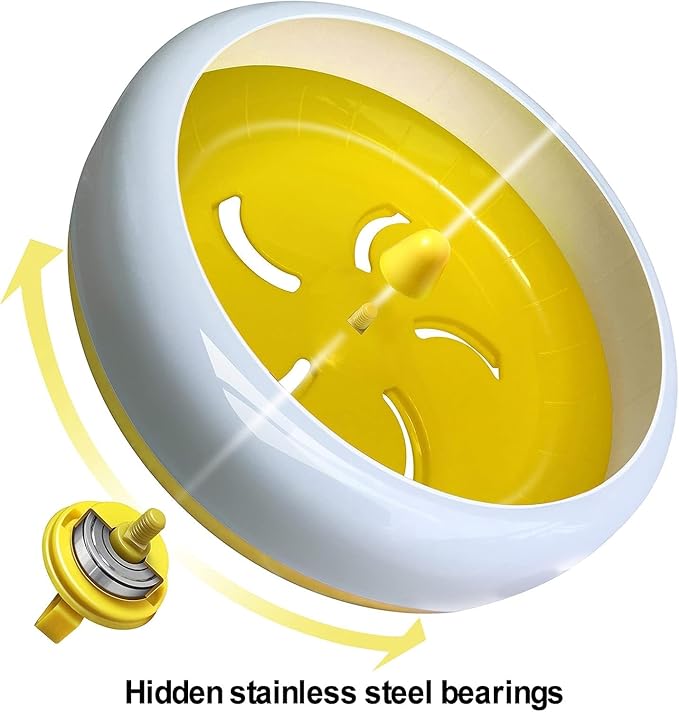 Hamster Toys Silent Wheel Quiet Exercise Exercise Toys Spinner for Gerbil Rat Mouse Mice Dwarf Hamster Adjustable Stand Silent Hamster Wheel (Yellow)