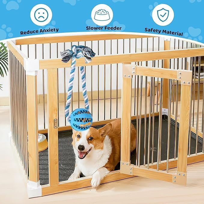 Interactive Dog Toys, Crate Training Aids for Puppies, Reduce Stress Anxiety Peanut Butter Dog Food Treat Dispenser Toys(Light Blue)