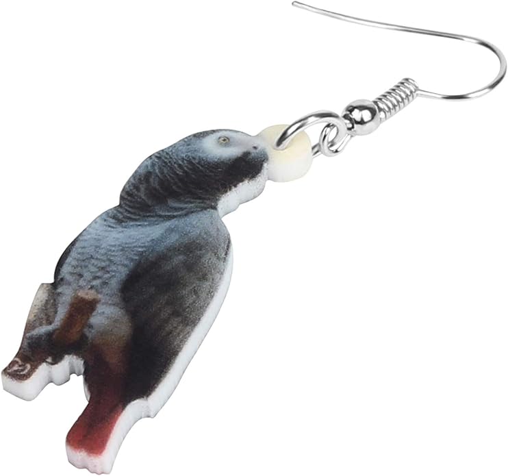 NEWEI Acrylic Cockatiel Gifts Cute Parrot Earrings Dangle for Women Bird Lovers Jewelry Ornament Charms