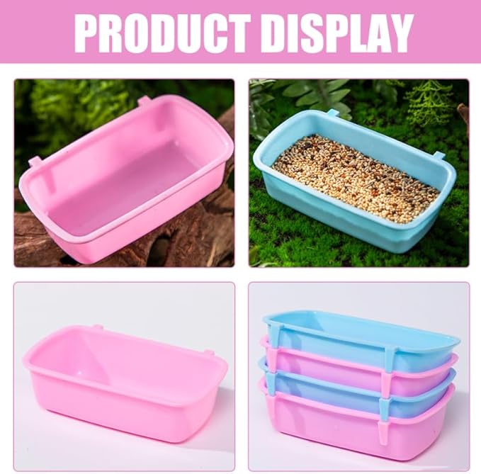 POPETPOP Small Animal Food Bowls 4.72 Inch Hanging Hamster Feeder Bowls for Water and Food Storage Compact Rodent Feeding Dishes for Hamsters Chinchillas and Small Pets Set of 6