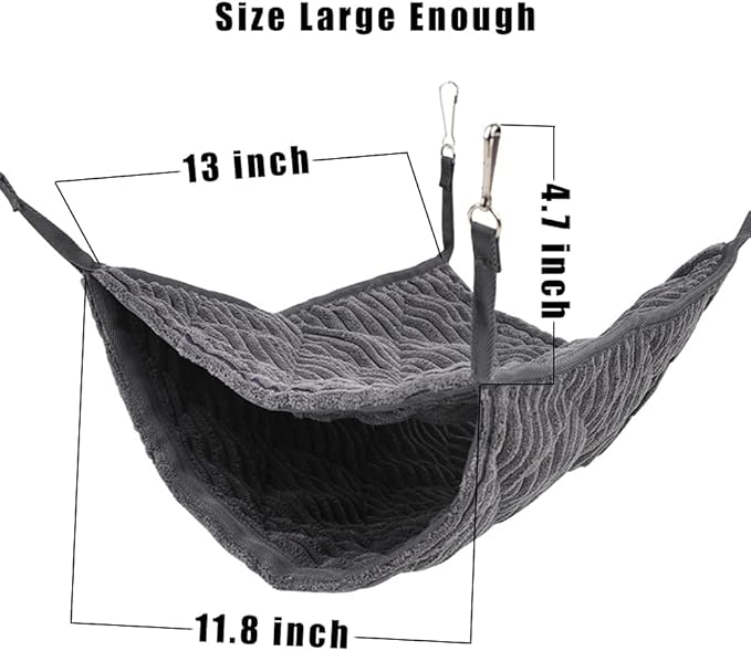 Large Ferret Hammock - Soft Fleece Hanging Bed for Play and Sleep, Warm & Cozy for Small Pets Like Sugar Gliders，Chinchillas, Rats, Hamsters