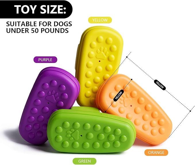 MECOOL Squeaky Slipper Dog Toy - Chew Toys for Aggressive Chewers, Durable Rubber Chew Toy for Dental Cleaning & Boredom Relief, for Small Medium Dogs, Yellow