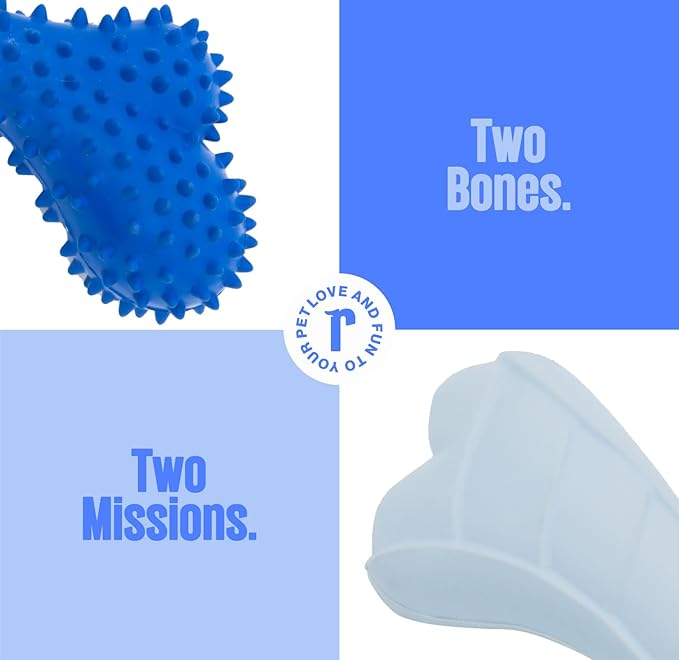 Soft Natural Rubber Dog Bones 2 Pack for Small Dogs & Puppies – Gentle, Non-Toxic Chew Toys for Teething & Dental Care.