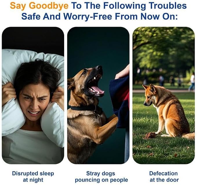 Professional Sonic Emitters Dog Training Tool Dog Bark Deterrent Device with LED Flashlight, 30ft Range Anti Bark Barking Dog Silencer,Rechargeable Portable Dog Barking Stopper