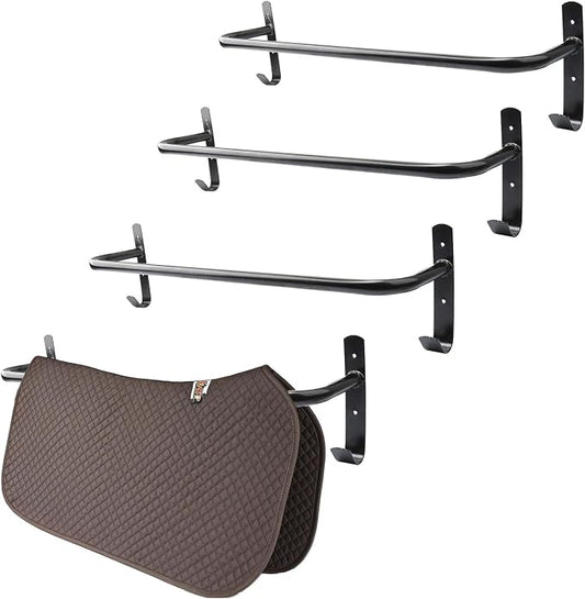 4Pcs Blanket Rack with Tack Rack,Wall Mounted Blanket Bar for Hanging Horse Blankets Pads Saddle Blankets,33.8 Inch