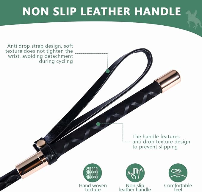 OBTANIM 18 Inch Riding Crop PU Leather Horse Whip Crop for Equestrian Horses