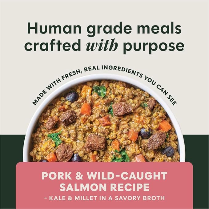 Instinct Freshly Crafted Meals, Dog Wet Food or Topper, Human Grade - Pork & Wild-Caught Salmon, 11 oz. Carton