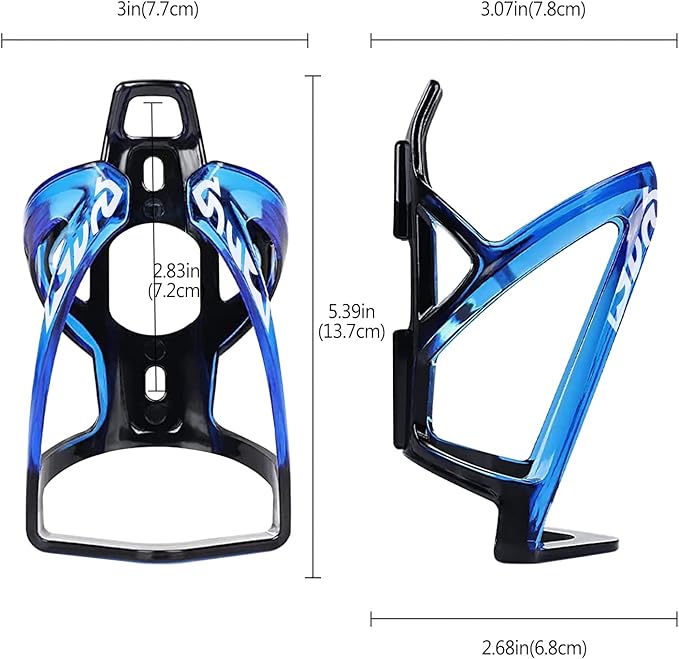 Suruid Bike Water Bottle Cage, Universal Bike Water Drink Holder Durable Ultralight Plastic Water Bottle Holder for Bicycle, Cycling Bottle Cage for MTB, Road Bike, Mountain Bike, 2 Pack - Black Blue