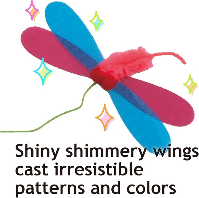 猫壱 NECOICHI Crinkly Critters Cat Feather Teaser Interactive Wand Toy No.1 Selling Cat Toy in Japan