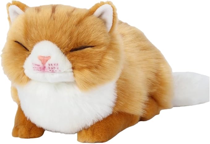 CU-MATE Adorable Stuffed Animals Cat -Handmade Plush Soft Cat -Present Gift for Boys/Girls (Tabby Cat)
