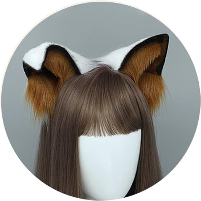 Faylay Women Dog Ear Headband Furry Animal Ear Hair Accessories