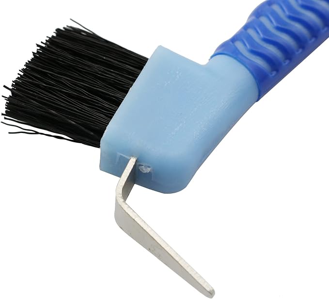 ZYAMY Horse Hoof Pick Brush with Soft Touch Rubber Handle Random Color for Goat, Donkey and Horse