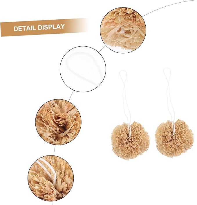 Luxshiny 2Pcs Natural Chew Balls for Small Pets Guinea Pig Plaything Rabbit Molar for Teeth Grinding and Cleaning Safe Corn Leaf Material Suitable for Hamster Bunny Chinchilla Teeth Care
