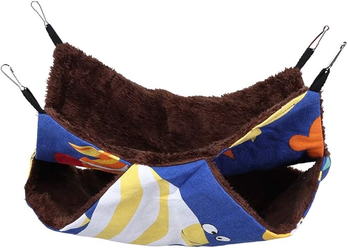 GLOGLOW Pet Hamster Hammock, Soft Velvet Cotton Sleeping for Hamsters and Small Pets, Warm Double Layers Hammock for Guinea Pigs and Ferrets (34 * 34) (*)