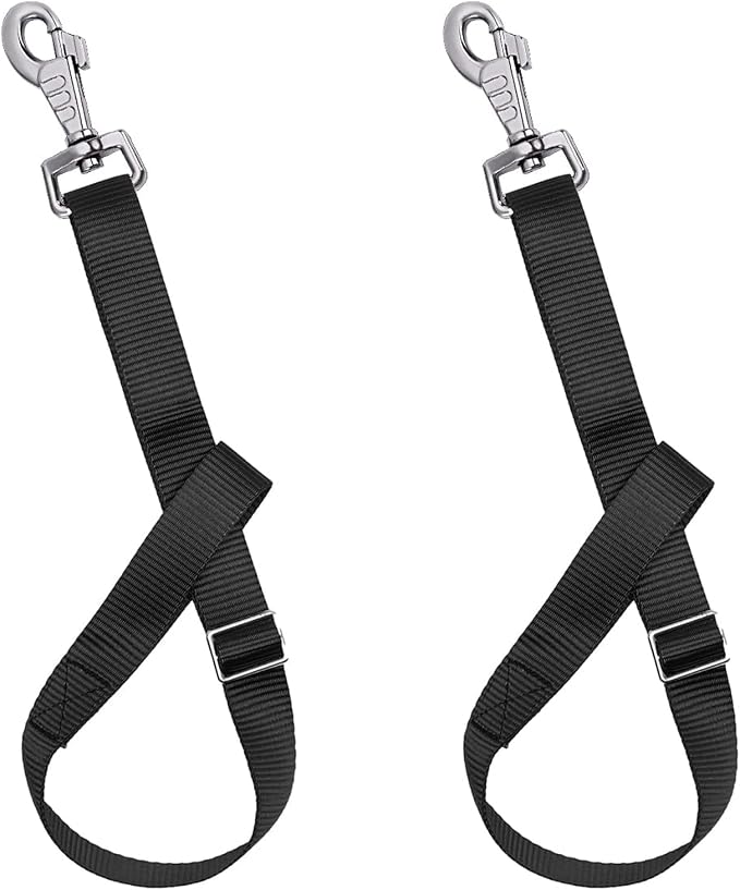 Rosemarie Horse Bucket Strap Hangers,Horse Suppliers Adjustable Nylon Straps up to 700 lbs for Hay Nets, Water Buckets,Barn Hanging-Pratical and Easy Use (2 Pack) (Black)
