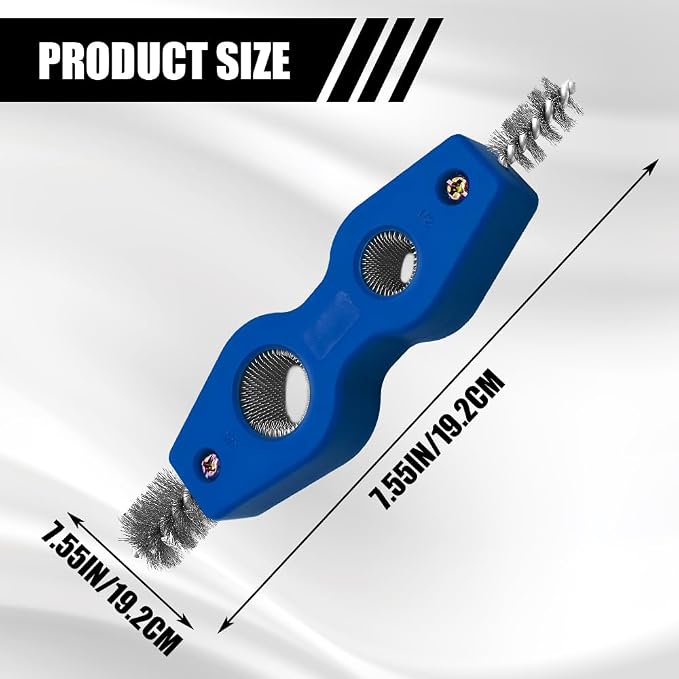 4 in 1 Car Battery Cleaning Brush, Battery Terminal Cleaner, Anti-Rust Auto Battery Cleaner Brush Tool with Steel Wire, Vehicle Battery Terminals Machine Parts Cleaning Tool for Cars (Blue)