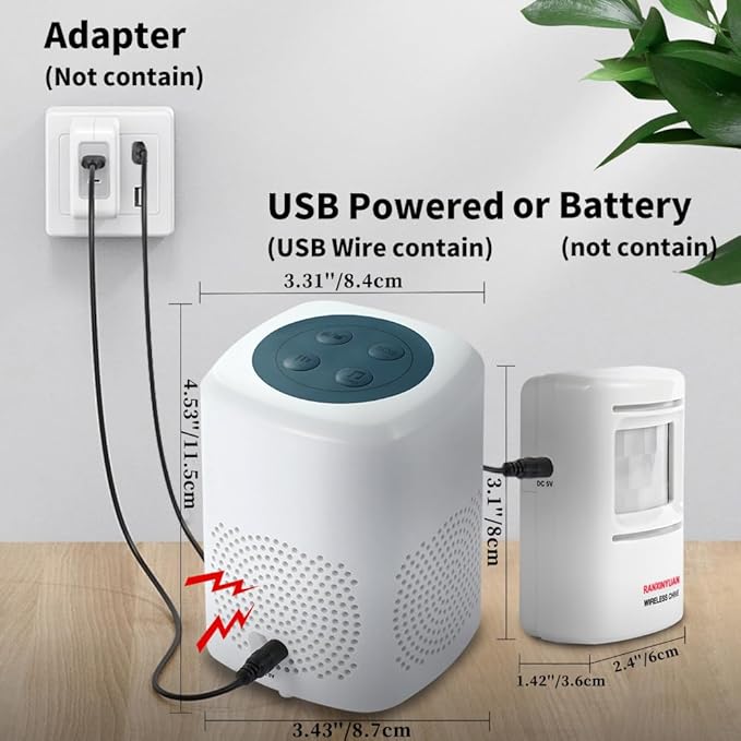 Barking Dog Alarm Motion Detector,Pir Human Body Sensor Alarm Electronic Burglar Deterrent Loud Siren,with Remote & USB,Say Goodbye to Unwanted Intruders