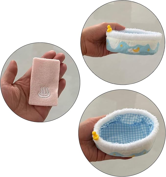 Blue Cotton Small Animals Bed, Hamster Bathtub Accessories Cage Toys, Relax Habitat Cozy Sleep Pad Rest Nest for Hamster/Guinea Pigs/Hedgehog/Squirrel/Mice/Chinchilla/Ferret Rat