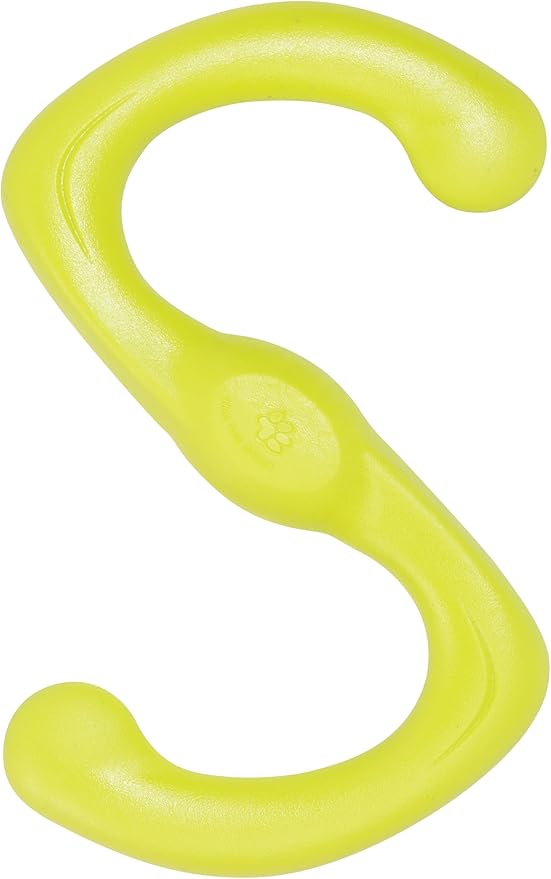 West Paw Zogoflex Bumi Dog Tug Toy – S-Shaped, Lightweight Chew Toys for Fetch, Play, Pet Exercise – Tug of War Soft Flinging Squishy Chewy Toy for Dogs – Guaranteed, Latex-Free, Small, Granny Smith