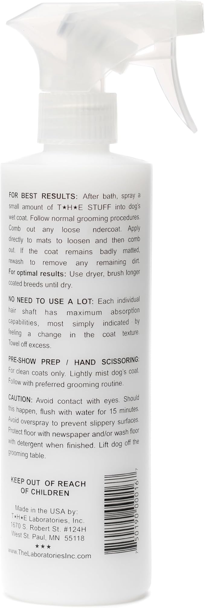 The Stuff Leave-in Dog Conditioner and Detangler Spray | 16oz Ready to Use | Perfect Solution for Managing Matted Dog Hair Dog Detangling and Dematting Spray