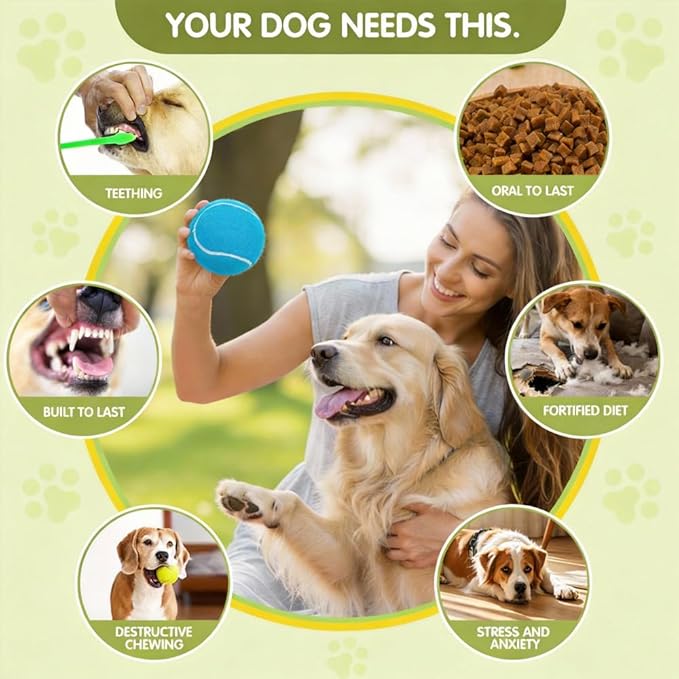 3-Pack Tennis Ball Dog Toys with Squeaker, Interactive Fetch Play for Pets 40 lbs and Over ，Training Balls for Indoor & Outdoor Exercise, 3.28-inch (Bule, 12PCS)