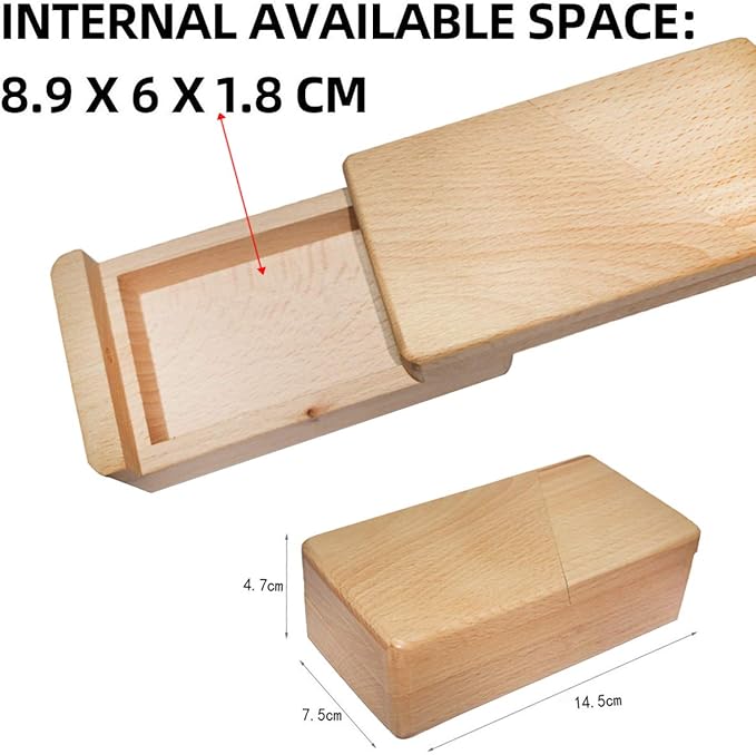 DC-BEAUTIFUL Impossible Puzzle Box 3D Brain Teaser Toy for Adults, Original Color Surprise Wooden Magic Box Gift Secret Box for Party Favor Birthday