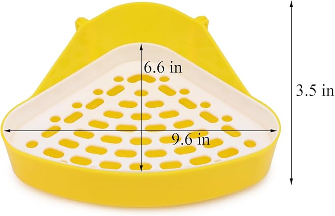 Hypeety Pet Toilet Small Animal Litter Tray Corner for Hamster Guinea Pig Ferret Gerbil Chinchilla Pet Small Rat Toilet Yellow
