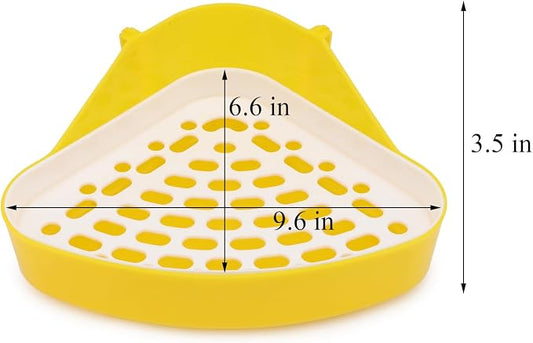 Hypeety Pet Toilet Small Animal Litter Tray Corner for Hamster Guinea Pig Ferret Gerbil Chinchilla Pet Small Rat Toilet Yellow