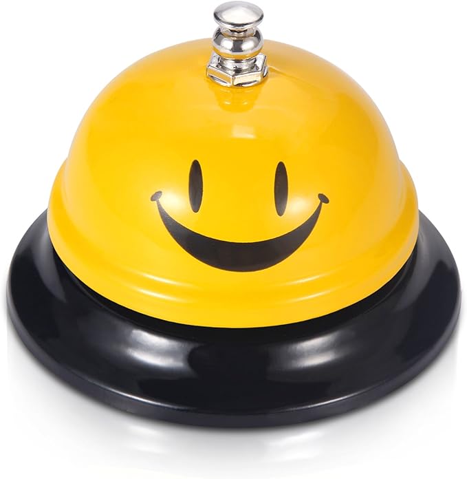 EMDMAK Call Bell, Service Bell for The Porter Kitchen Restaurant Bar Classic Concierge Hotel (3.35 Inch Diameter) (Yellow)