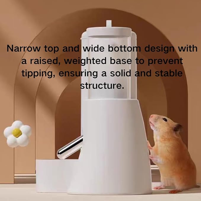 2 in 1 Rabbit Food Water Dispenser, Guinea Pig Water Bottle, Large Capacity Bunny Feeder for Cages, Automatic Bunny Feeder, for Rabbit Ferrets Guinea Pigs Hedgehog Hamsters Small Animals (Pink,L)