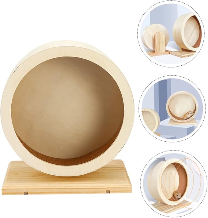 KESYOO Silent Wooden Exercise Wheel Toy for Hamster Hedgehog and Small Pets 12-inch Size for PET Play and Exercise Accessories