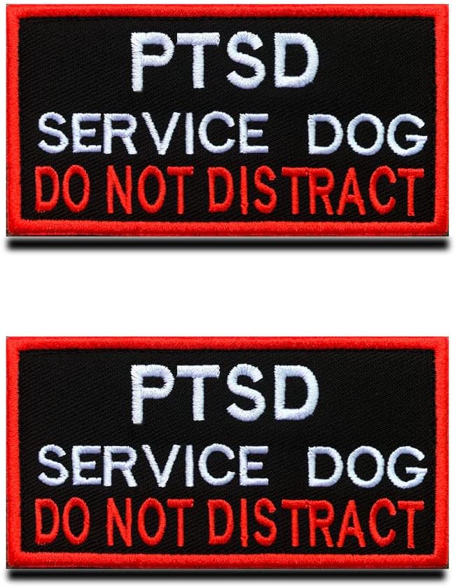 Zcketo 2 PCS PTSD Dog Vests/Harnesses w/ Emotional Support Patch & Hook & Loop Embroidered Badge Emblem for Working/Guide/PTSD Service Animals