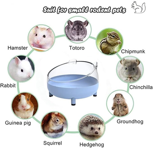 Hamster Food Bowl Elevated Tilted Pet Feeder Sand Bathtub Reduces Neck Strain for Small Pet Ferrets Dwarf Hamsters Gerbils Mice Puppies (Blue)