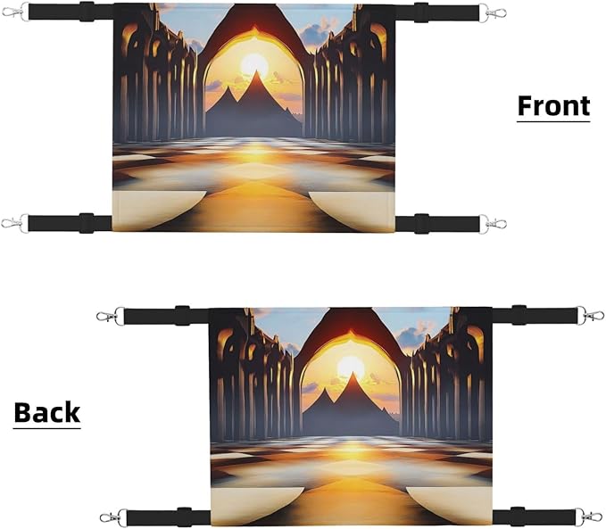 White Arched Arch, Double Star Sunset Reversible Cat Hammock Hanging Soft Breathable Pet Cage Adjustable Bed for Kitten Puppy or Small Medium