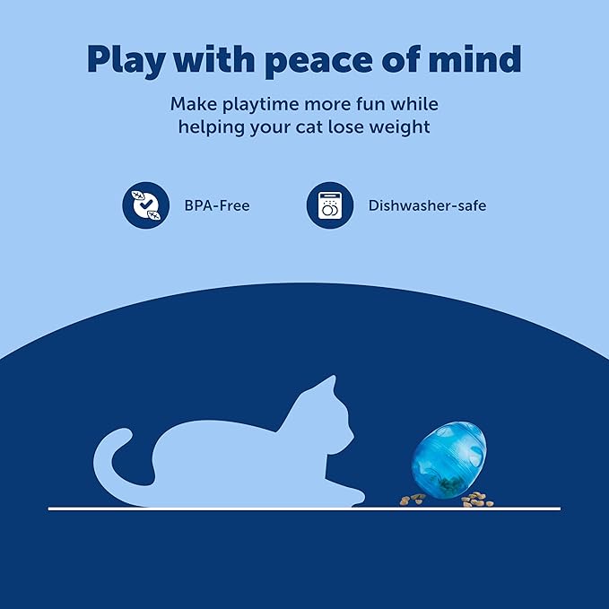 PetSafe FUNKitty Egg Cersizer - Cat Slow Feeder - Interactive Cat Meal Dispensing Toy - Great for Portion Control and Fast Eaters - Improve Digestion - Cat Enrichment and Exercise Toy