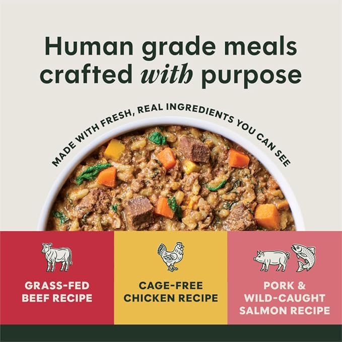 Instinct Freshly Crafted Meals, Dog Wet Food or Topper, Human Grade - Variety Pack, 11oz. Carton (Pack of 6)