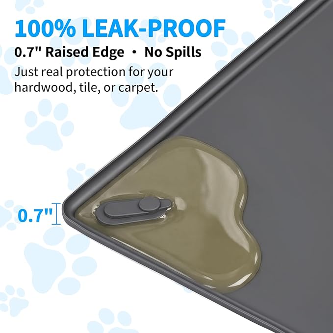 Dog Pee Pad Holder with 4 Magnetic Corner Clips, Small 17.5x23.5 Inch Silicone Non-Slip Base Puppy Potty Training Tray, Leak-Proof Raised Edge for Home Indoor Floor Wall Protection